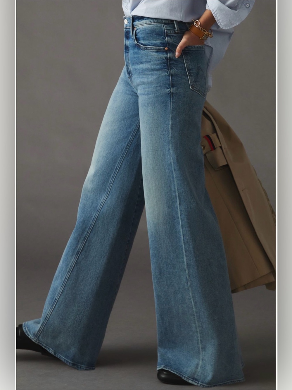 MOTHER Superior The Enchanter Heel Free & Wild Wide-Leg Jeans Size 32 - Picture 3 of 17